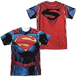 Popfunk Superman New 52 Superman Unisex Adult Sublimated Costume T-Shirt - (Front/Back), 2XL - Multicolor