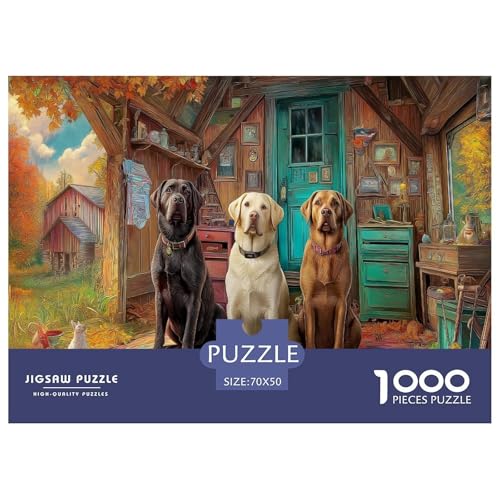 Rompecabezas de Labrador de 1000 piezas en papel reciclado, diseño de fantasía de 70x50 cm 2