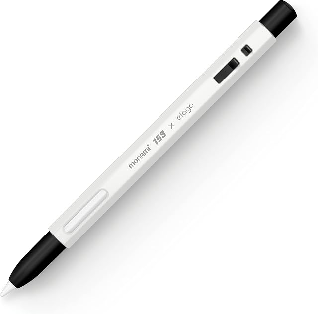 elago x MONAMI Pencil Case Compatible with Apple Pencil 2nd Generation Cover Sleeve, Durable Silicone, Protective Holder Skin, Classic Design, Compatible with Magnetic Charging and Double Tap (White)
