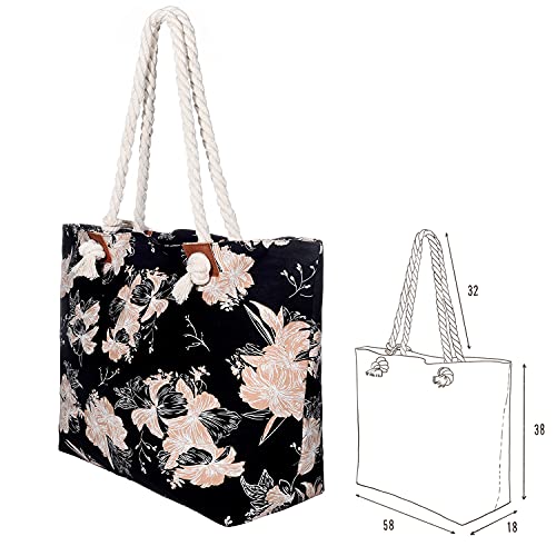 MASADA Large beach bag water resistant with zip Art Nouveau, XXL - Image 2