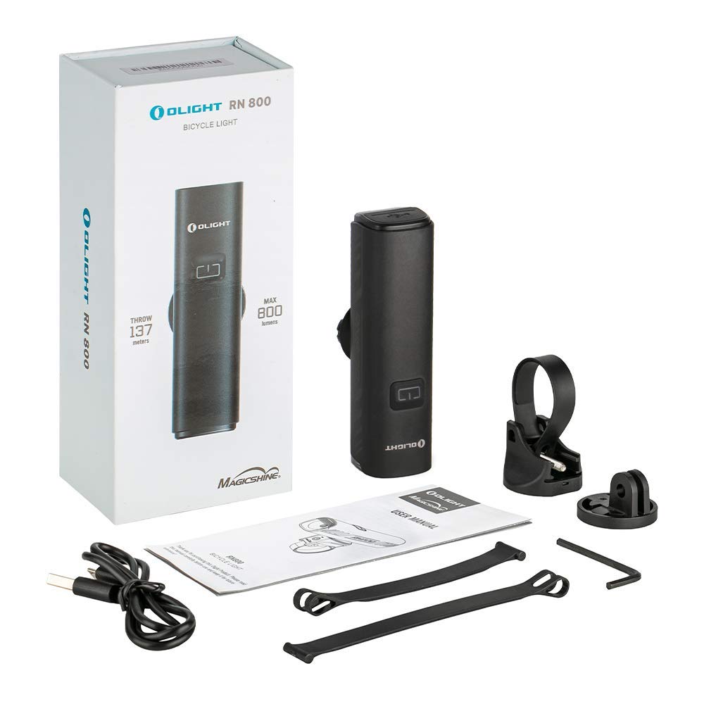 OLIGHT RN 800 Luce per Bicicletta LED Potente Luci Bici Anteriore 800 Lumen Fanali Bici Ricaricabile Ciclismo IPX6 Impermeabile Faro per Bicicletta Antiurto e Antiriflesso Bici da Strada e Corsa