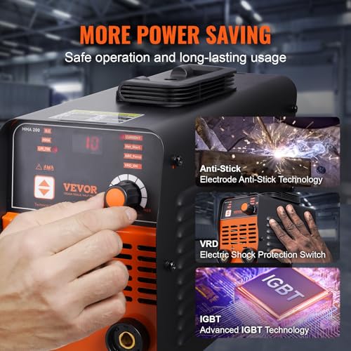 Image of VEVOR Stick Welder, 200Amp 2 in 1 ARC /Lift Tig Welder Machine 110 /220V with Hot Start Arc Force Anti-Stick