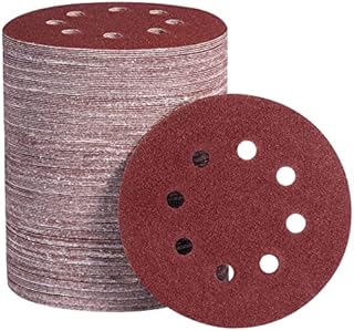 S SATC 125mm Sanding Discs 150 Pcs Dustless 8 Holes Orbital Sander Discs Hook and Loop Sanding Discs for Random Orbital Sander, 60 80 100 120 150 180 240 320 400 600 Grit Sandpaper Assortment