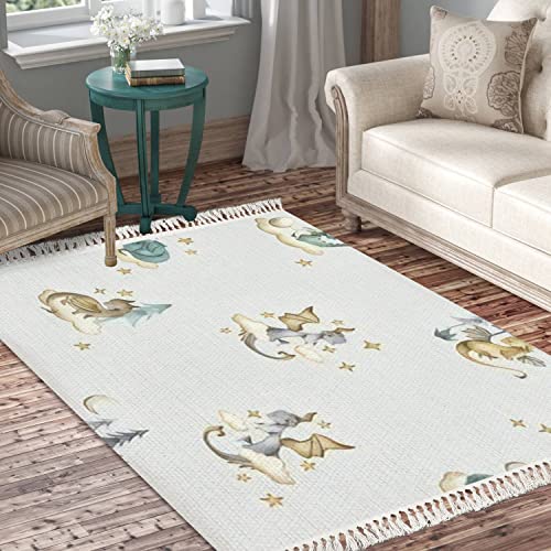 Fuiencfke Rug Dragon Baby Animals Watercolor Scandinavian Chic Area Rug Washable Hallway Runner Rug Meditation Mat Minimalist Home Decor For Living Room Bedroom Nursery Playroom Classroom #TOP10