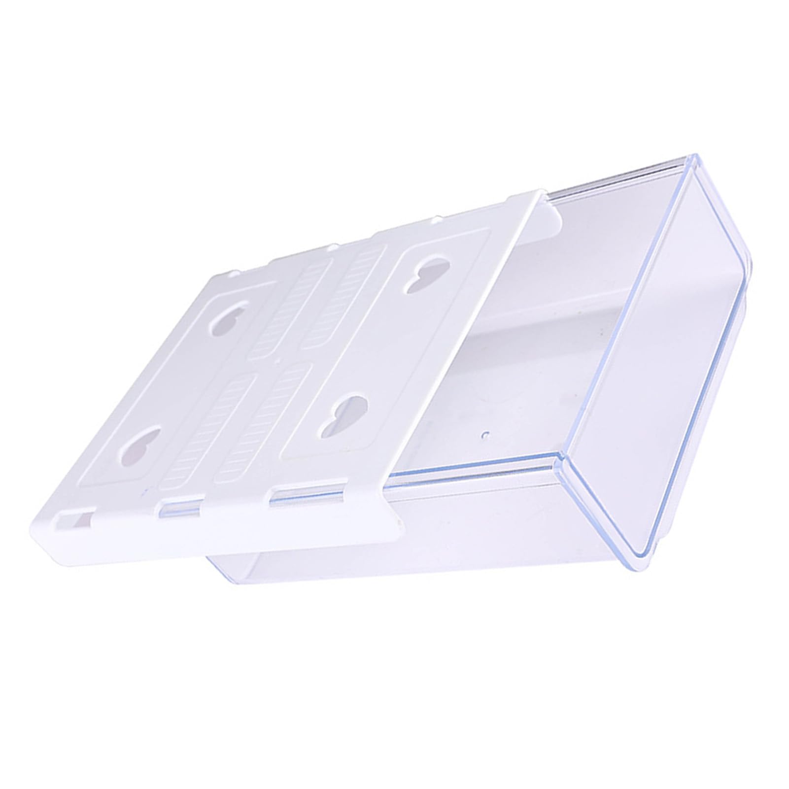 Self-Adhesive Desktop Drawer Storage Box Space Backup Organizer with Document Stationery Privacy for Stationery, Under Office Storage (White)