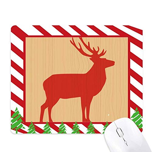 Tapis de souris canne de noël et cerf rouge cadeau de fête