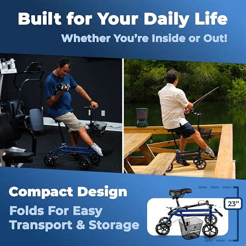 image for KneeRover Steerable Seated Scooter Mobility Knee Walker - Sitting Scoo