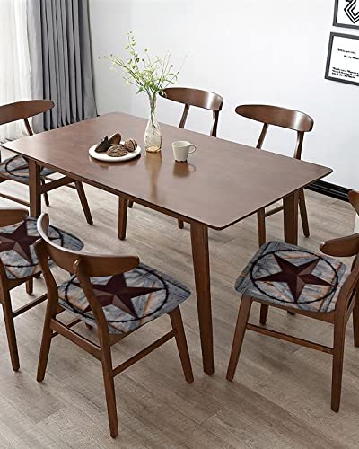 Farm Country Star On Wooden Door Dining Chair Seat Cover Set Of 4,Stretch Fitted Chairs Protector Covers Rural Wood Barn Seat Cushion Slipcover For Kitchen,Hotel,Restaurant #TOP4