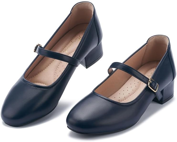 hingswinkMary Jane Shoes Women Low Heels Dress Shoes Pumps for Women Dressy Low Heel 2 Inch Chunky Heel Mary Janes Pumps with Adjustable Ankle Strap for Women Dressy Casual