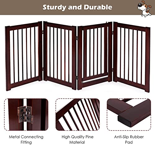 HAPPAWS Extra Wide Walk Through Pet Gate with Door, 4 Panel 30 inch