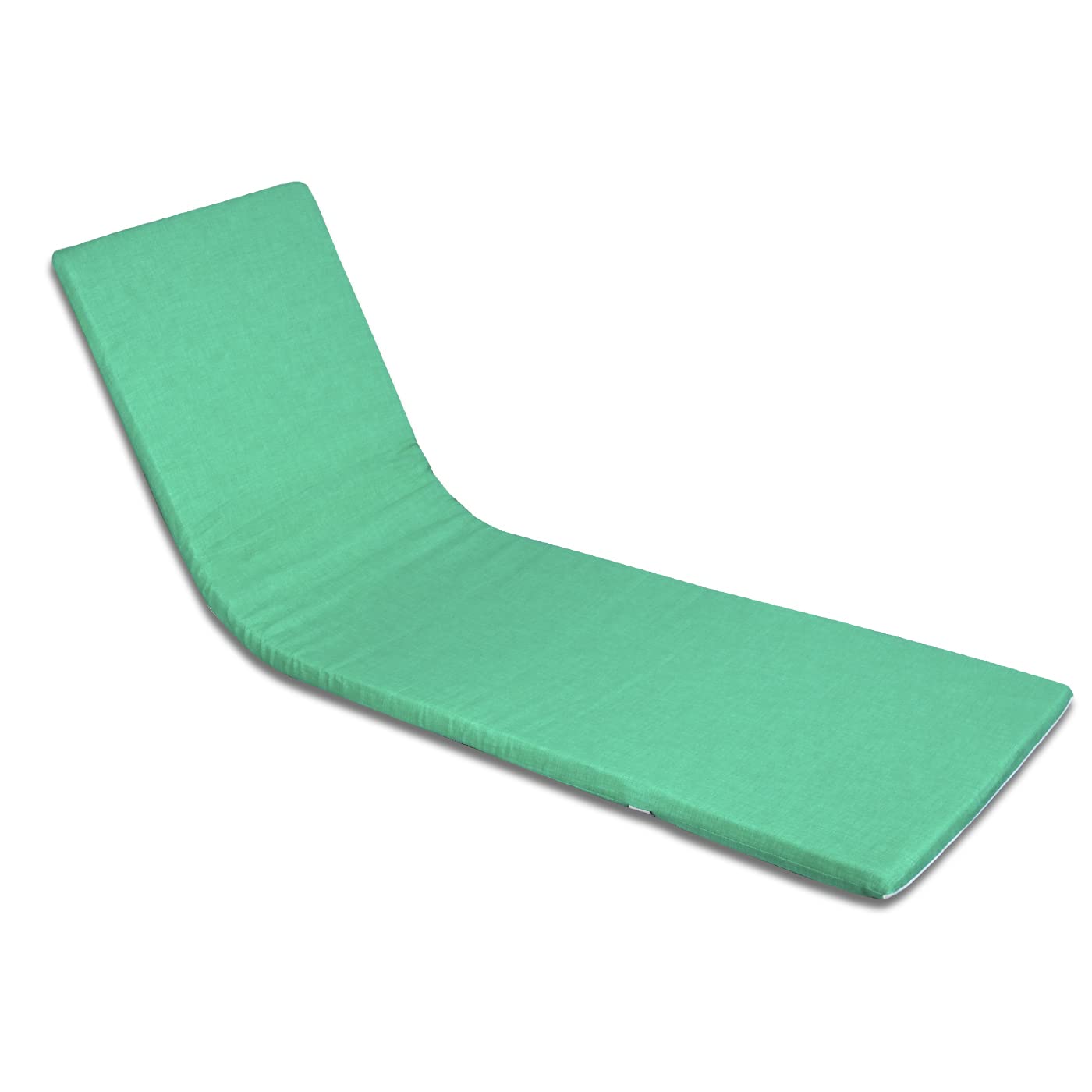 MERCURY TEXTIL- Cojín para Tumbona Estampado o Liso de Exterior o Interior, Cómodo, Lavable, Desenfundadle y Elegante. Ideal para Jardín, Piscina, Playa, Terraza y Balcón. (180x50cm, Verde)