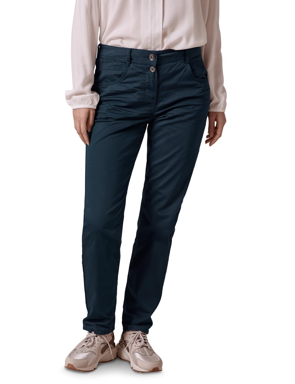 Cecil Women's Casual Fit Trousers, Oil Blue, 26W x 28L