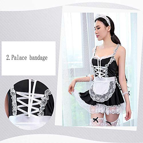 Womens School Cosplay Jurk, Sexy Bikini met Bow Kawaii Maid Kostuum Japanse Fancy Jurk voor meisjes tieners een stuk - Afbeelding 4