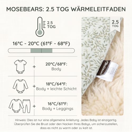 Mosebears Baby Schlafsack mit Beinen 2.5 Tog Warm gefüttert winter kinder schlafsack abnehmbaren Ärmeln Junge Mädchen Unisex Schlafanzug (6… – Ansicht 4