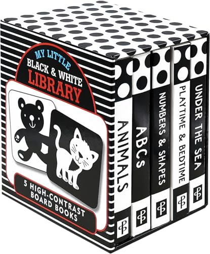 Image of My Little Black and White Board Book Library - Set of 5 High Contrast Board Books (What Does Baby See?)