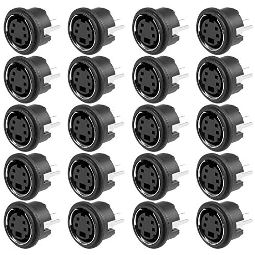 uxcell conector S-video hembra 4 pines PCB 20 piezas miniatura 1