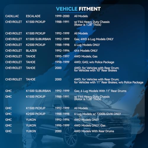 Image of Detroit Axle - Front Brake Kit for 4WD Chevy GMC K1500 K2500 Pickup | Suburban Tahoe Yukon Escalade Drilled and Slotted Brake Rotors Ceramic Brake Pads Replacement 11.62 inch inch Front Rotors