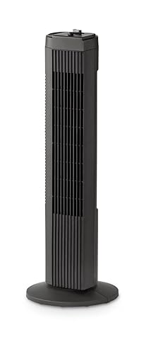Mainstay FZ10-19MB 28" Ventilador de torre oscilante de 3 velocidades (negro) (renovado)