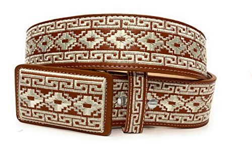Men's Embroidered Authentic Charro Belt. Cinco Vaquero Bordado (40)