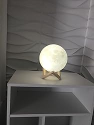 ACED Moon Lamp 2024 Upgrade With Timing 3D Printing Moon Night Light 16 Colours With Wooden Stand Remote & Touch Control And USB Rechargeable Gift For Her Him Kids Women Men Birthday