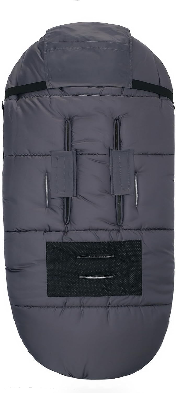 Footmuff for Stroller Buggy, Footmuff for Stroller Buggy with Adjustable Side Zippers and Adjustable Drawstring, Washable and Non-Slip footmuffs Suitable for Strollers (Grey) 9 51MvUVYrXyL. AC SL1500