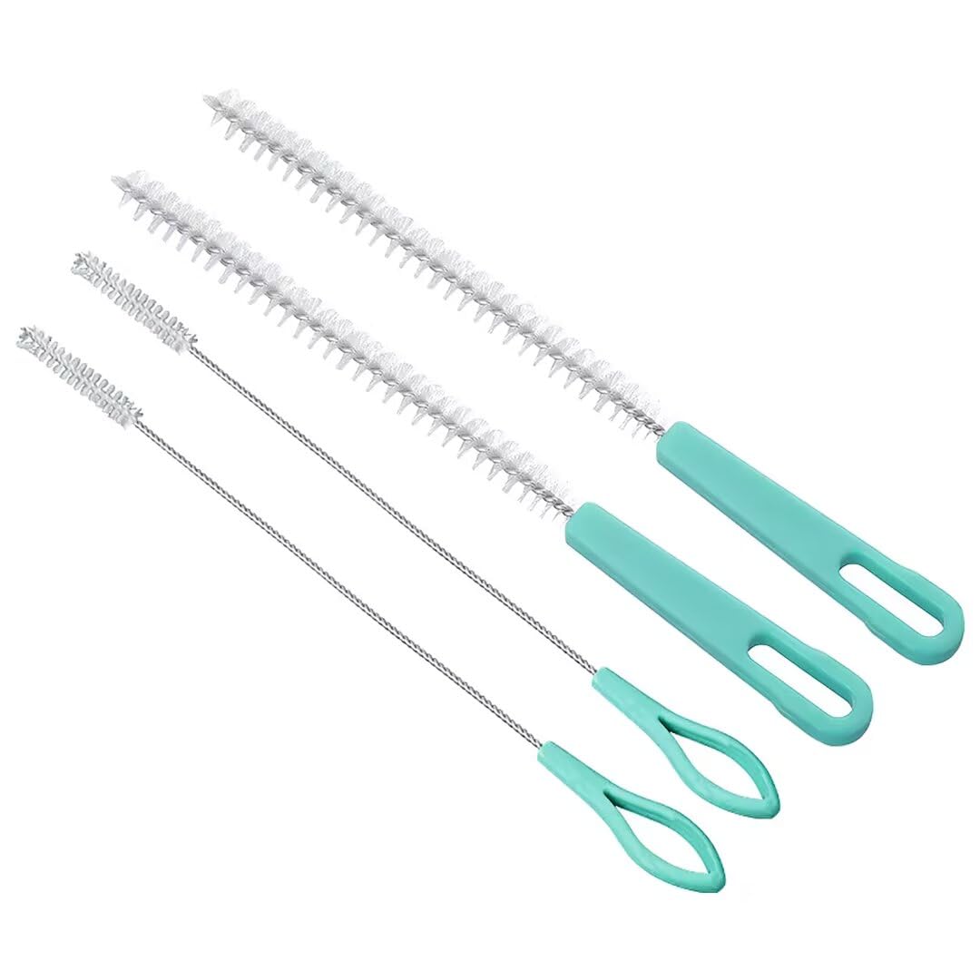 Straw cleaner, 4Pcs Baby Bottle Straw Cleaning Brush, Drinking Straws Brushes for Cleaning Long Thin Cleaning Brushes Glasses Straws Cleaner Brush Set for Water Cups, Test Tubes Funnel Teapot Nozzle