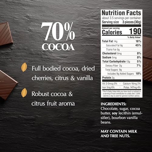 Image of Lindt EXCELLENCE 70% Cocoa Dark Chocolate Bar, Dark Chocolate Candy, 3.5 oz. (12 Pack)