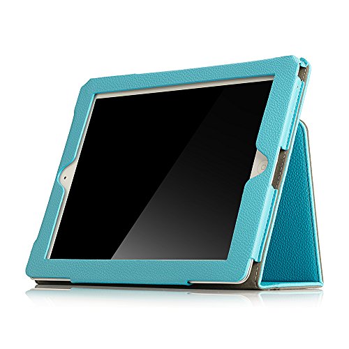 Ruban Folio Case For Ipad 2 3 4 (Old Model) 9.7 Inch Tablet - [Corner Protection] Slim Fit Smart Stand Protective Cover Auto Sleep/Wake, Sky Blue #TOP3