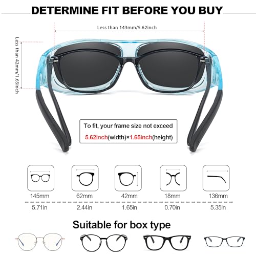 Trysee Polarized Fit Over Sunglasses for Men Women Wrap Around Sunglasses to Wear Over Glasses with UV Protection TS41063