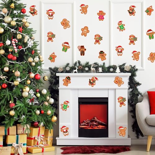 JUNEBRUSHS Recortes de Natal, 120 peças de recortes de pão de gengibre de inverno, decorações de qua