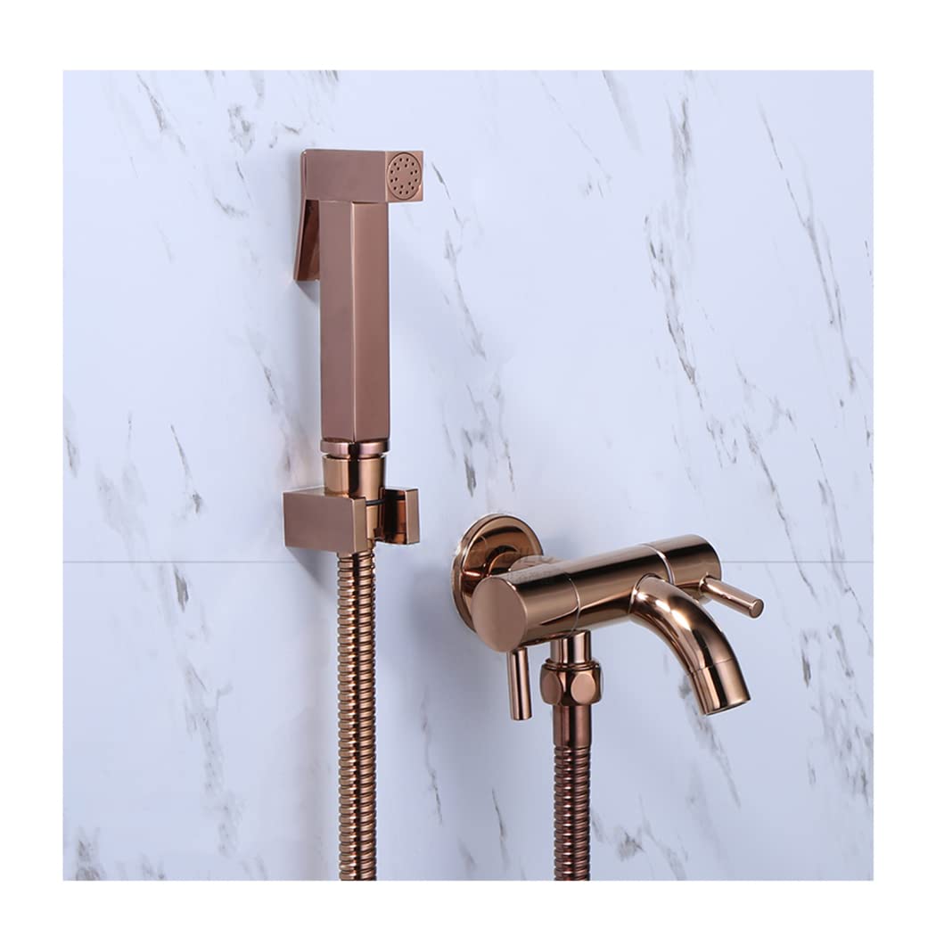 Bidé de latón oro rosa con agua fría y caliente para baño moderno
