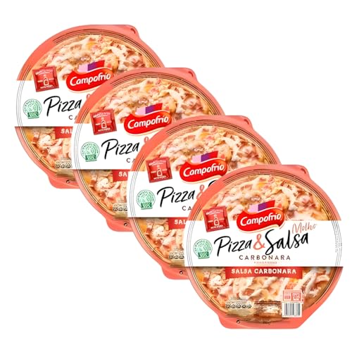 CAMPOFRÍO Pizza & Salsa Carbonara 360gr.(PRODUCTO REFRIGERADO, Listo para Hornear) (Pack de 4 Und. CARBONARA)