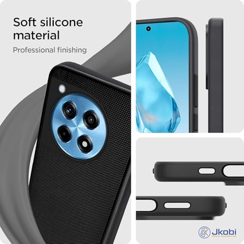 Image of Jkobi Back Case Cover for OnePlus 12R 5G (Textured Grip Design | Camera Protetion | Feel and Soft Touch | Light Weight and Slim| Black)