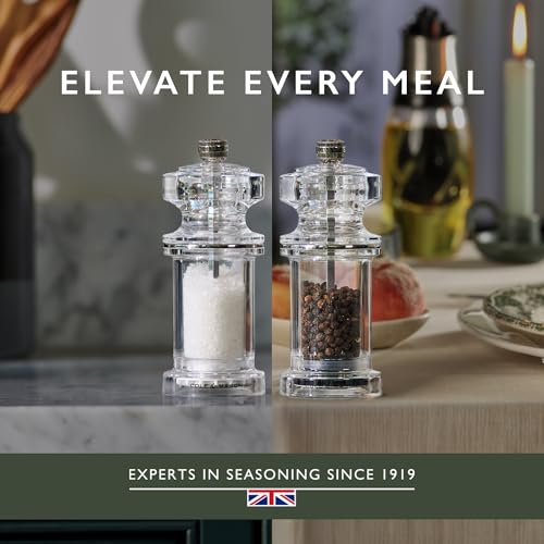 Cole & Mason 605 Salt and Pepper Mill Set, Precision+/Ceramic Mechanisms, Adjustable Salt and Pepper Grinders, Acrylic, 144mm, Cooking/Seasoning, Lifetime Mechanism Guarantee - Image 4