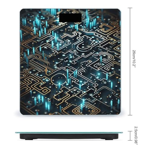 Báscula digital de baño con patrón codificado y superficie de vidrio templado miniatura 2