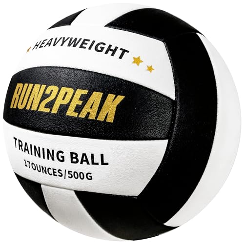 Image of RUN2PEAK Heavy Weight Volleyball Ball Official Size 5 Setter Training Volleyballs PU Practice Volley Balls for Indoor Rebounder Equipment Setters Weighted Volleyball Setting Trainer