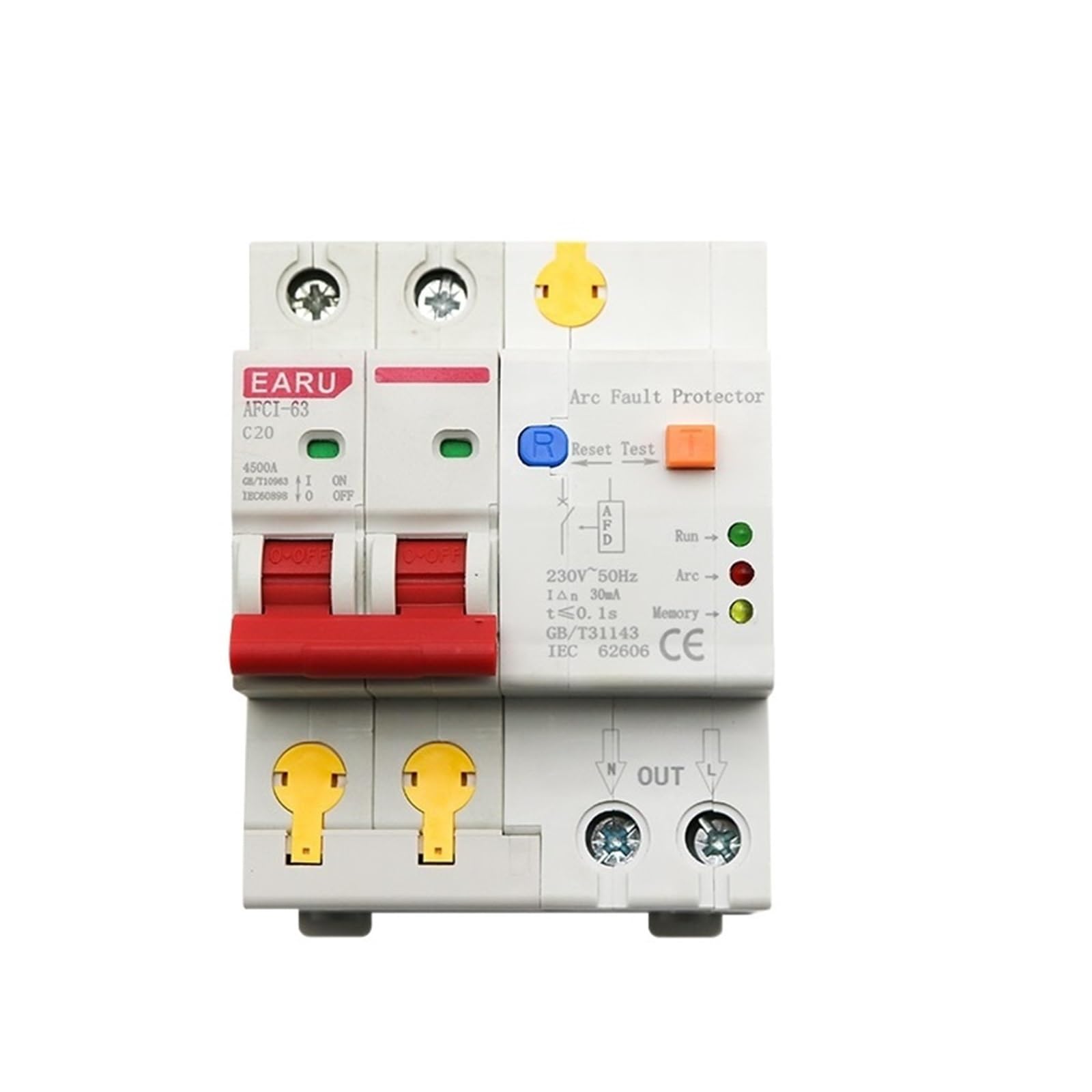 Tbzoqaid 20A 2P Afdd Afci Arc Fault Protector Dector Circuit Breaker Interrupte Overload Earth Leakage Short Voltage Protection