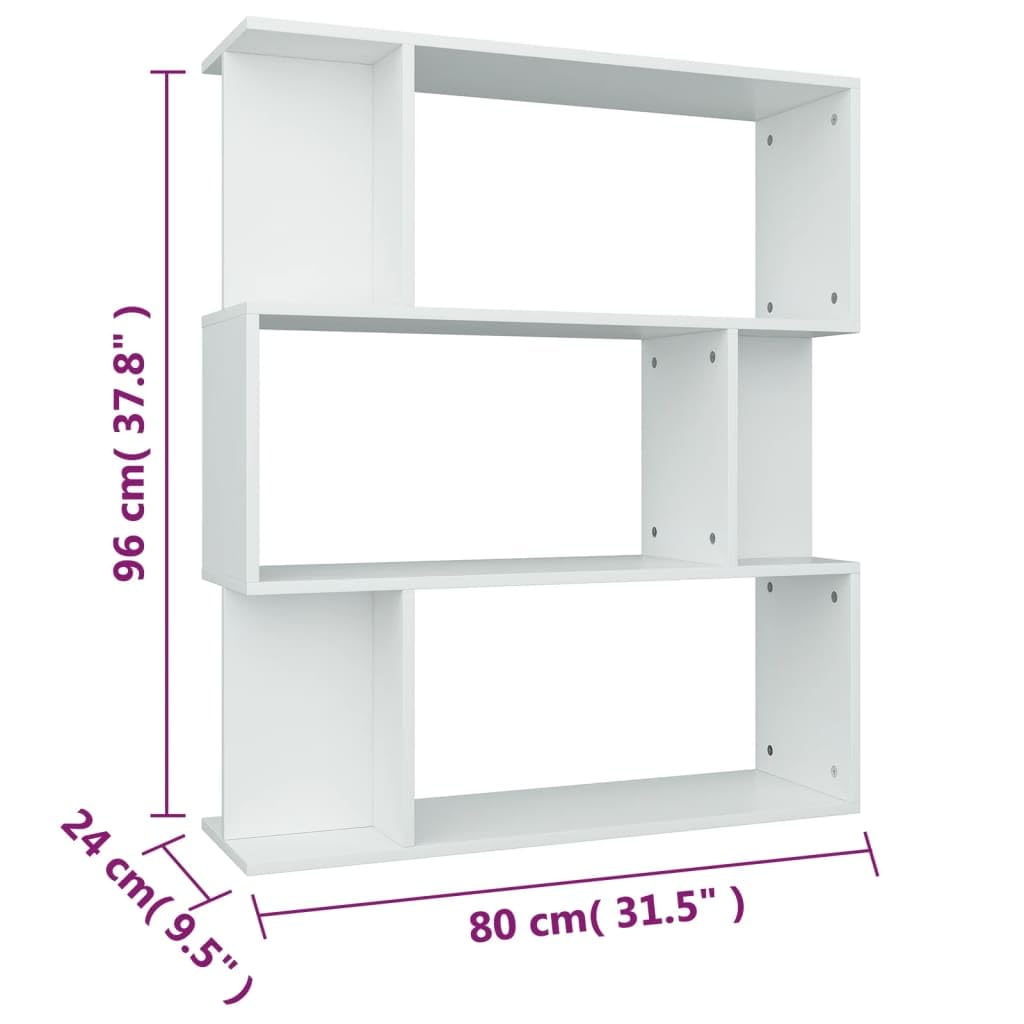 vidaXL Bibliothèque/Cloison, Meuble de Rangement, Étagère à Livres Salon Salle de Séjour Chambre Intérieur, Moderne, Blanc Bois d’Ingénierie