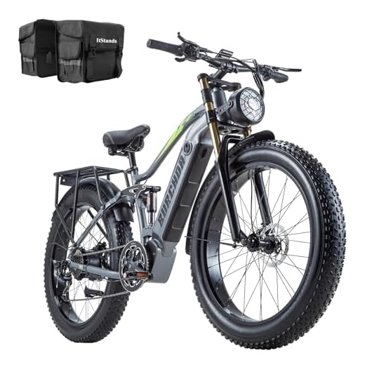 Dual Motor 2000W/1000W Electric Bike for Adult 48V 30AH/20Ah Removable Battery Up to &120 Miles Long Range 26"Fat Tire Off Road Mountain Full Suspension Electric Bicycle,Adjustable Stem,UL Certified