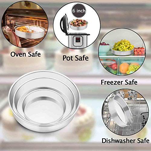 TeamFar Cake Pan, Stainless Steel Round Baking Tier Cake Pans Tins Set of 5 - Image 5