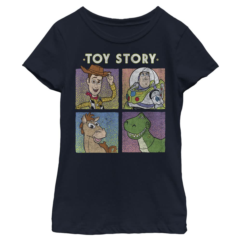 Toy Story Four Buds Panels - Camiseta para niña, Azul marino, Large