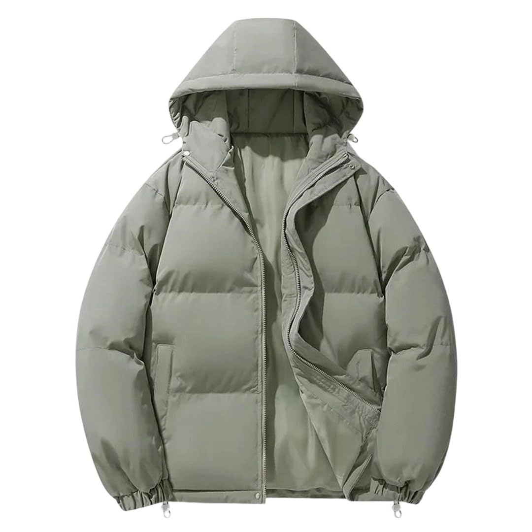 Manteau d'hiver chaud pour homme avec capuche veste coton