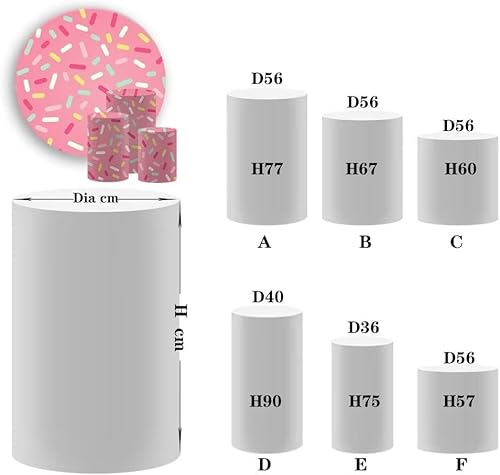 Miniatura 4 de HISDH Cubierta de pedestal con temática de donut para niña, fiesta de cumpleaños, baby shower, bautismo, comunión, bautizo, cubierta de cilindro,