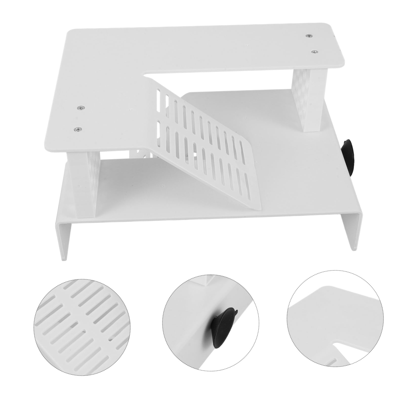 FONDOTIN Turtle Accessories for Tank Acrylic Turtle Platform Basking and Play Area Suction Cup Base