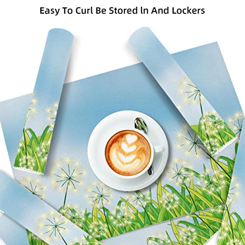 Sets de table pissenlit rectangulaires lavables pour protection table bois - 4