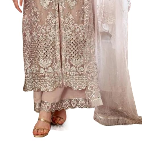 Image of Women's Net Multicolor Heavy Embroidery & Sequin Work Designer Stitched Salwar Suit