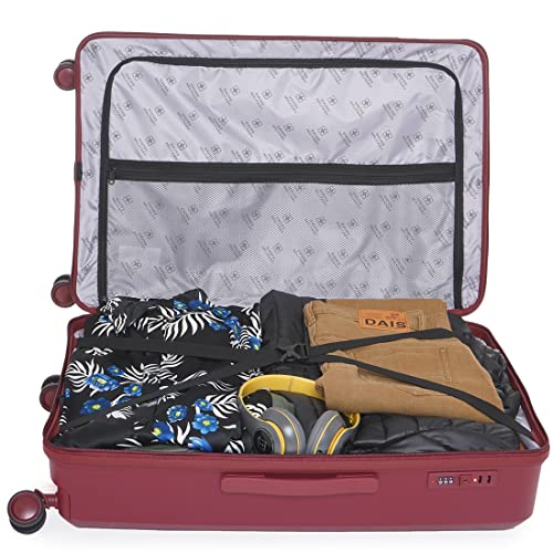 Image of SWISS MILITARY Star Lightweight Hard-Sided 28 Inch Large Size Textured Travel Luggage Trolley Bag, Overnighter Suitcase Bags with Durable ABS Body & TSA Lock, Smooth 360 Spinner Wheels - Mauve