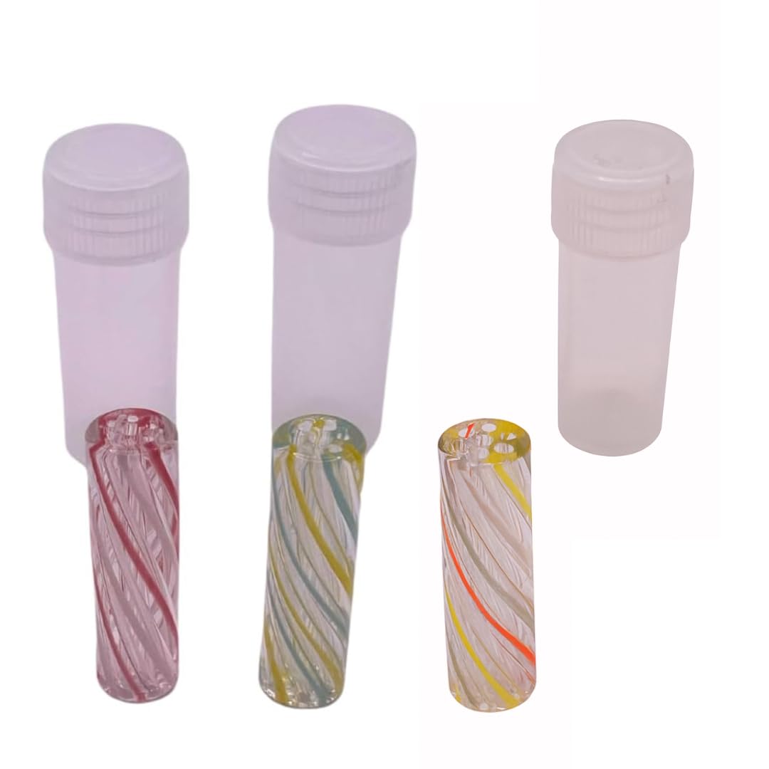 3 x Glass Twisted Filter Tips Bundle, Reusable Borosilicate Glass Mouthpieces, 7-Hole 9mm, Easy to Clean