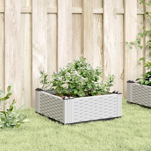 Jardinière Blanche 4 Panneaux Modulables Aspect Rotin Chic