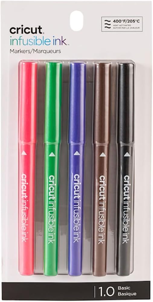 Cricut Infuser Ink Markers, Basic Medium Point Markers (1.0), 5 Count